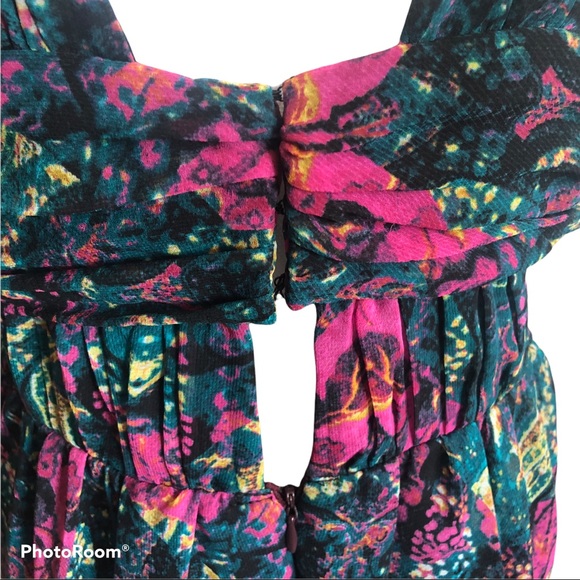 BCBG BCBGeneration Mini Multi Floral Babydoll Dress NWT - Picture 8 of 15